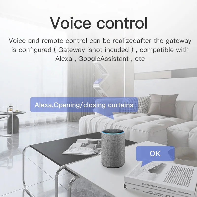 RSH Robot Apri Tende Intelligente 3 in 1, Telecomando Wireless Tuya WiFi, Motore Automatico per Tende Compatibile con Alexa Google Home