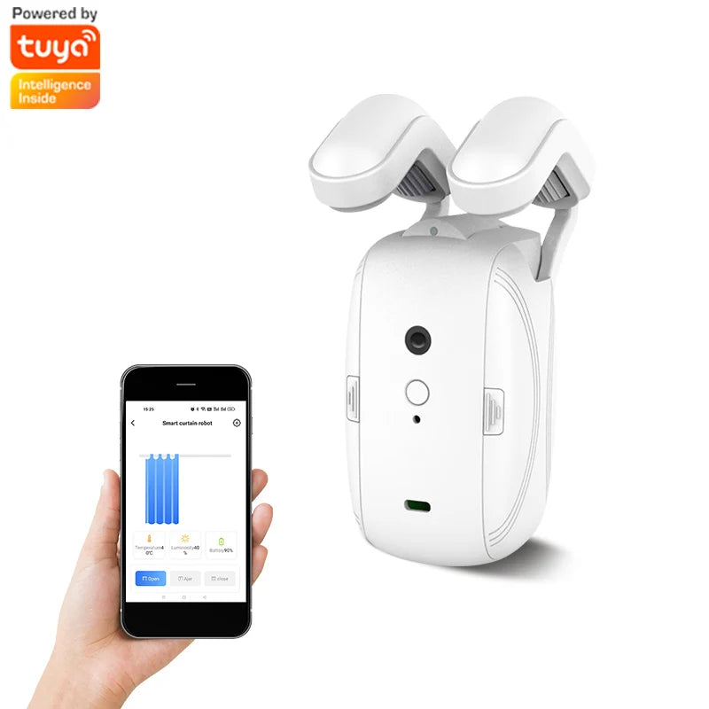 RSH Robot Apri Tende Intelligente 3 in 1, Telecomando Wireless Tuya WiFi, Motore Automatico per Tende Compatibile con Alexa Google Home